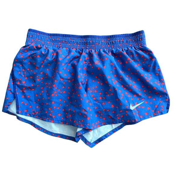 Nike Pants - Nike Dri-Fit Star Print Running Shorts Blue Red 4th of July
